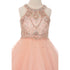 Girls Dazzling Halter Beaded Tulle Special Occasion Dress 4-16 - SophiasStyle.com